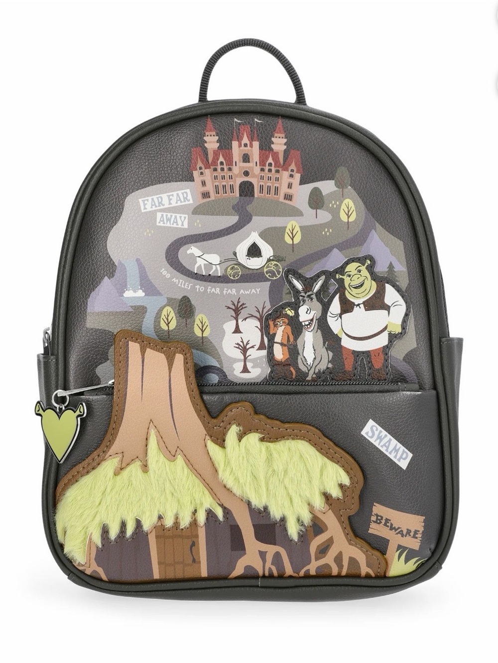 💜Shrek Women's Faux Leather Mini Backpack, 10.5"